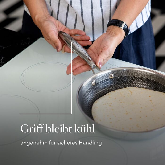 Набір сковорідок Florina Bratpfannen з нержавіючої сталі, 20/24/28 см, 3 шт. | 3-шарова конструкція, алюмінієвий сердечник, для всіх плит, з ергономічною ручкою