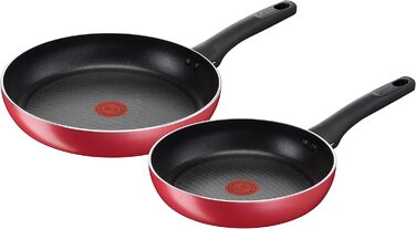Набір антипригарних сковорідок Lagostina Cucina Mediterranea, алюмінієвий сплав, пластикова ручка, червоний, 24/28 см