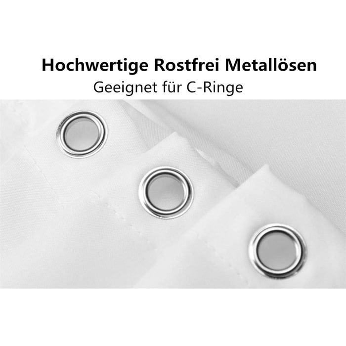 Штора для душу M&W DAS DESIGN з поліестеру, листя зелено-золоті, водонепроникна, з кільцями та утяжеленим краєм, 180x200 см