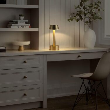 Бездротова LED-лампа OCEST, USB, настільна, акумуляторна, 3 кольори, диммування, для дому та саду (2 шт., золото)