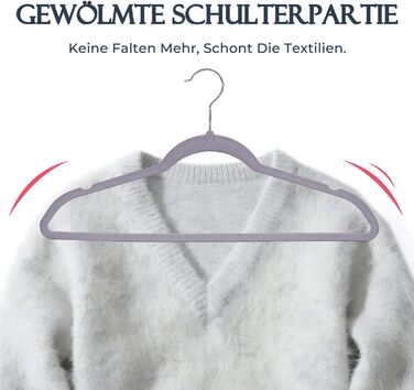 В'язки для одягу з велюру, 20 шт. - В'язки для одягу, економія місця, неслизькі, міцні, 360° обертання - для сорочок, костюмів, светрів, штанів, сірі