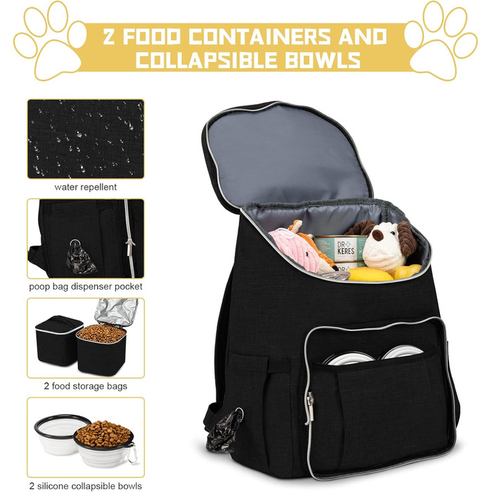 BAGLHER Рюкзак для собак, чорний - зручний для подорожей