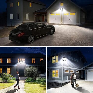 2 x LED Floodlights with Motion Sensor Outdoor 50W, 5000LM LED Floodlights with Motion Sensor Outdoor, 6500K Outdoor Lamp Outdoor Spotlight, IP67 Waterproof Spotlights Outdoor for Warehouse, Garden, Garage