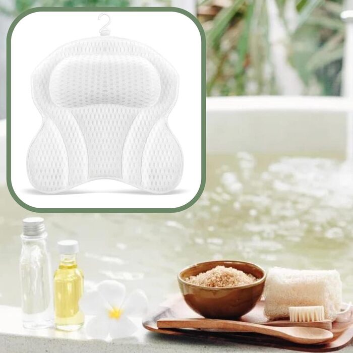 White Bathtub Pillow for Comfortable Bathing