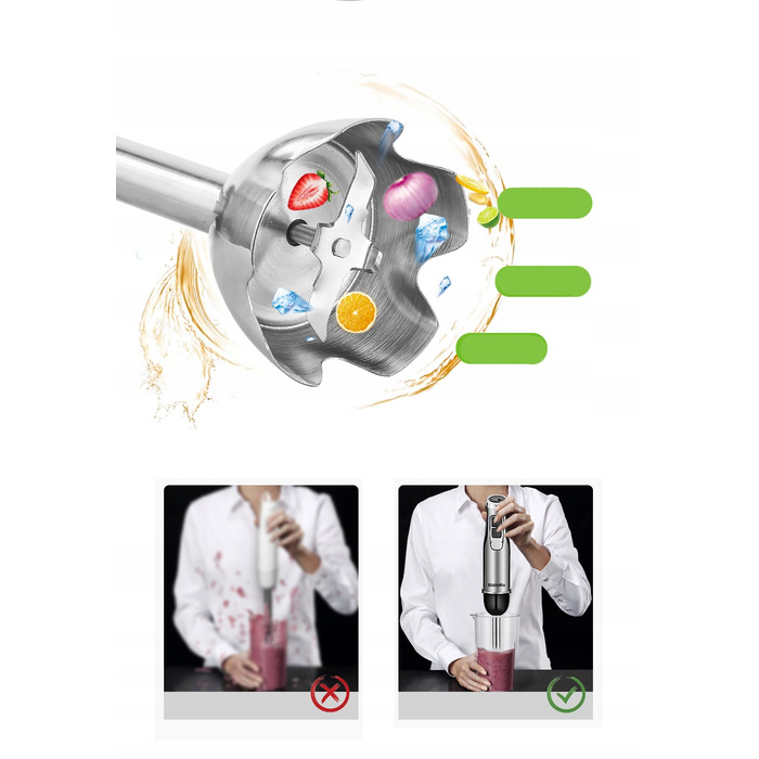 Занурювальний блендер Biolomix 1HB1BHB1200S2EU 1200 Вт, чорний