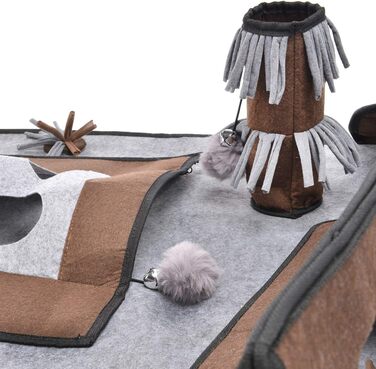 CanadianCat Company | Coleen Cat Activity Mat, Intelligence Toy for Cats, Interactive Play for Cats Activity Mat, Play Mat, gray/brown, 110 x 90 cm