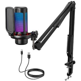 Мікрофон геймерський TONOR TC310 USB для ПК, PS4/5 з RGB підсвіткою та тримачем