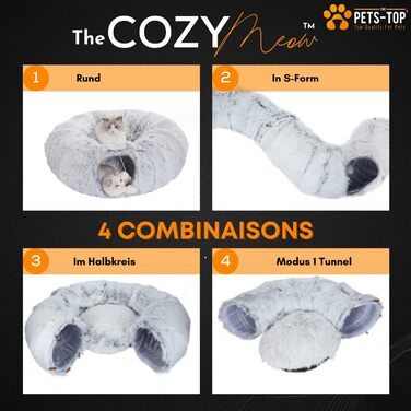 Round Cat Tunnel with Sleeping Area, XXL Large Cat Tunnel, Crinkle Tunnel, Cat Tunnel XXL Ultra Soft Round Donut Shape with Play