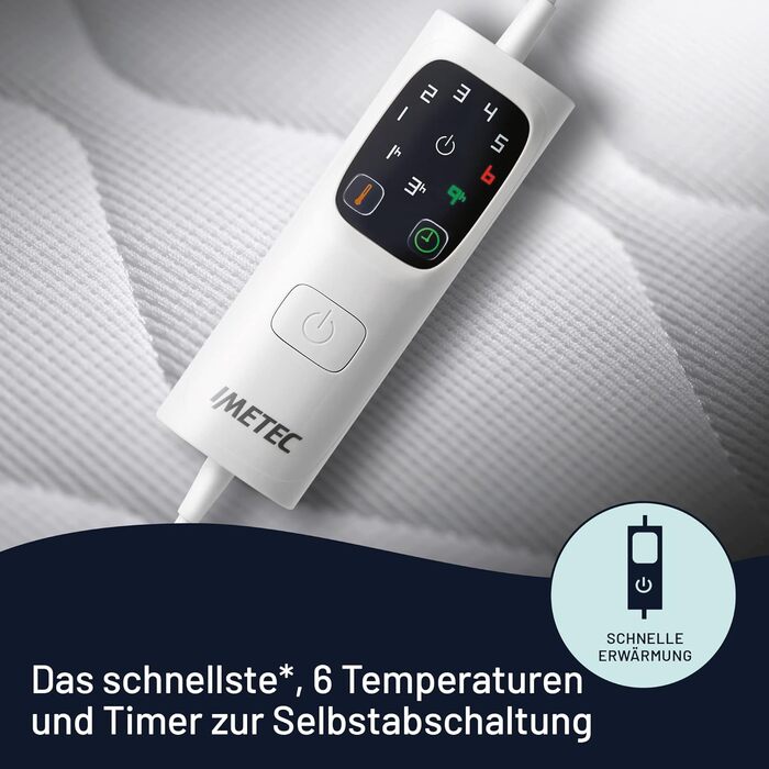 Електрична ковдра Imetec Scaldasonno Adapto для односпального ліжка 195x90 см, з регулюванням температури та гіпоалергенним покриттям