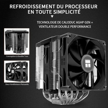 TR Peerless Assassin 120 Black - Кулер для CPU з 6 тепловими трубками, AM4/AM5, Intel LGA1700/1851/1150/1151/1200