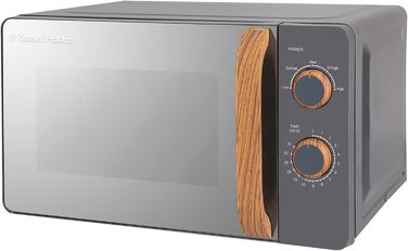 Мікрохвильова піч Russell Hobbs RHMM713G: 17 л, 700 Вт, сірий колір, стильний дизайн, функція розморожування