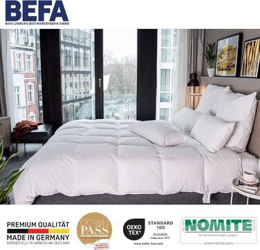 Ковдра з пуху та пера BEFA NATUR 155x220 см, для всіх сезонів, гіпоалергенна, сертифікат Öko-Tex, Німеччина