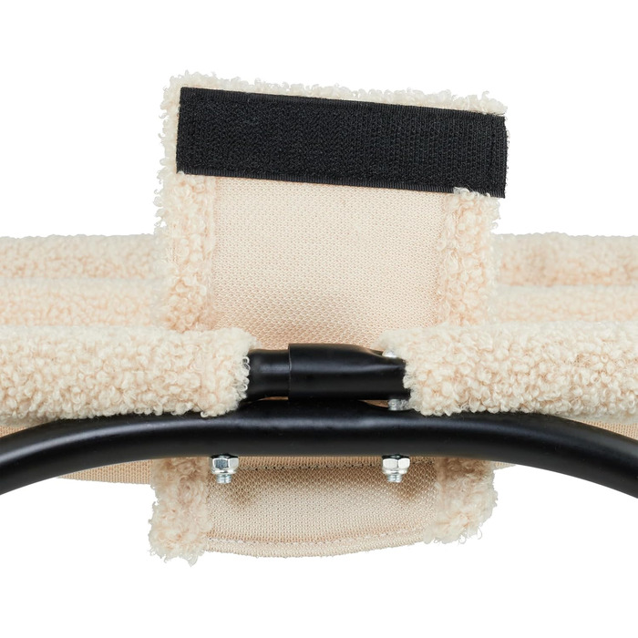 Кішка лежанка-гамак Relaxdays для котів, сталевий каркас, плюш, 25x45x42 см, бежевий/чорний