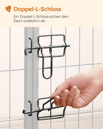 Вольєр для тварин Feandrea Freilaufgegehege, сірий, 77 x 60 см, 8 панелей, для дому та вулиці
