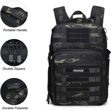 MOSISO Рюкзак для камери, тактичний, сумісний з Canon/Nikon/Sony, відділення для ноутбука 15-16 дюймів, тримач для штатива