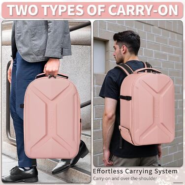 Рюкзак для фотокамери з жорстким корпусом, водонепроникний, ударостійкий, з відділенням для ноутбука 15,6 дюймів та кріпленням для штатива, сумісний з Canon/Nikon/Sony (Рожевий)