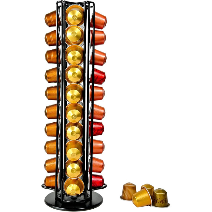 Поворотний тримач для капсул Nespresso OriginalLine на 40 капсул, чорний