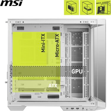 Корпус ПК MSI MAG PANO 100L PZ WHITE ATX з підтримкою GPU-стійкою, індикатором рівня заповнення, фільтрами від пилу та USB Type-C (20Gbps)