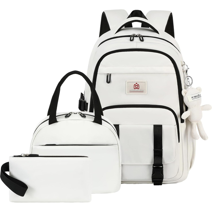 Шкільний рюкзак для підлітків, дівчаток, студентів. Великий, 39.6 см (15.6 дюймів), відділення для ноутбука, антикрадійний, бежевий