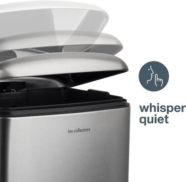 Відро для сміття Les Collecteurs Küchen N°712, 30 л, нержавіюча сталь, знімний внутрішній відро, дизайн, міцне, тихий закриття кришки