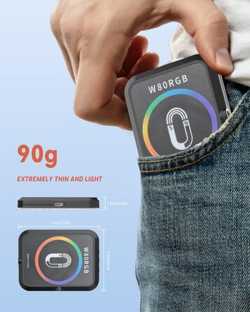 LED кільцеве світло Handy Licht для iPhone: 90 світлодіодів, RGB, магнітне кріплення, для фото та відео