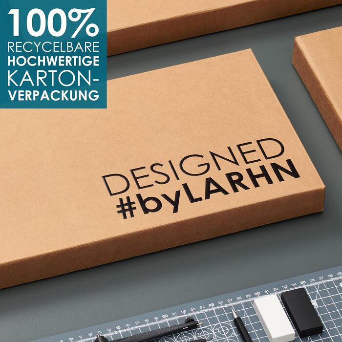 Набір бамбукових кухонних дощок для нарізки LARHN (3 шт.) — товсті обрібні дошки з протиковзаючими ніжками для м'яса, овочів, хліба та сиру, натуральний бамбук, 33x22 / 28x22 / 22x15 см