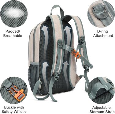 Small Backpack / 20L Unisex Daypack Lightweight Travel Backpack Hiking Backpack Trekking Backpack for Hiking Cycling (Beige, 12L)