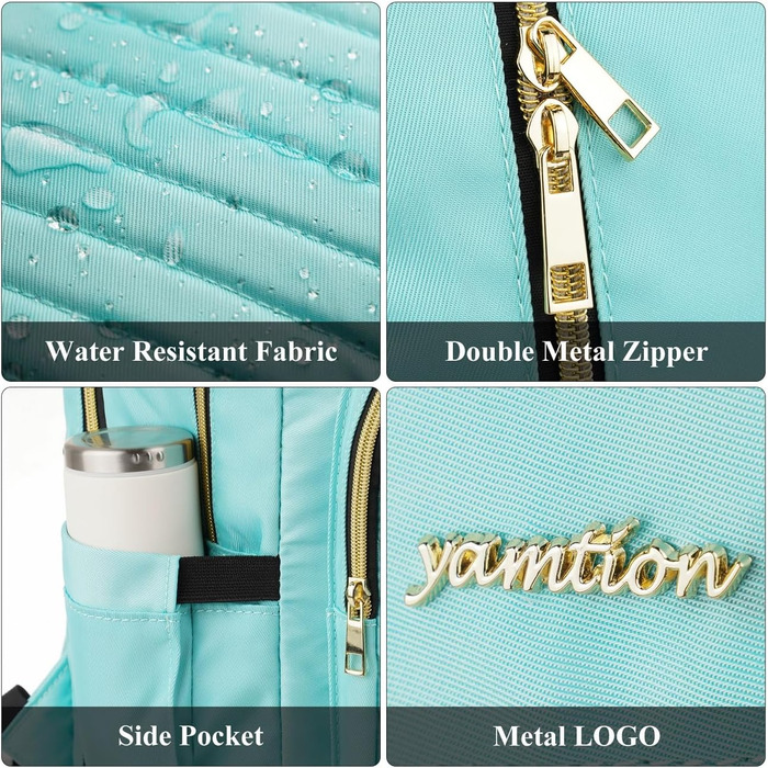 Рюкзак YAMTION для жінок, дівчаток та підлітків. Шкільний рюкзак з відділенням для ноутбука 17.3 дюймів, USB-портом, для роботи, навчання, міста. Колір: світло-зелений