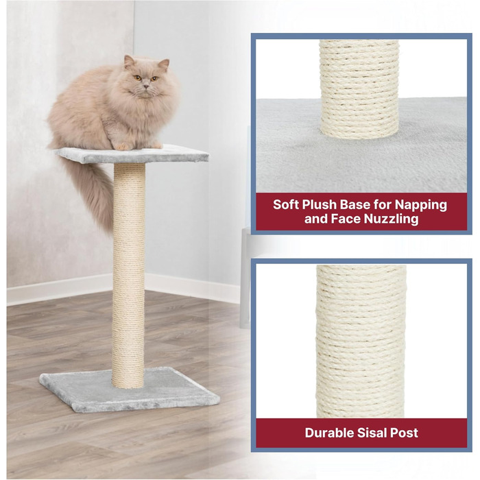 Trixie 43342 Cat Scratching Tree with Mirror, 69 cm, plated grey, 1 piece (1-pack)