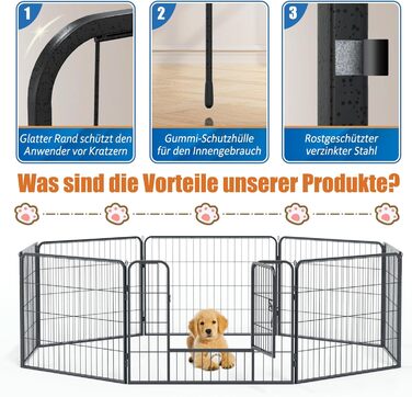 Металевий вольєр для собак та цуценят, переносний загон для тварин, вигульний майданчик на вулицю (12 шт.)