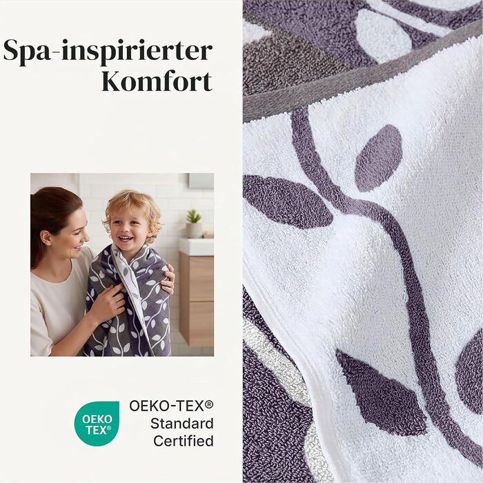 Набір рушників для рук Amrapur Pacific Coast Textiles з органічної бавовни, фарбовані нитки, 6 шт, колір сірий лавандовий