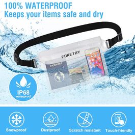 Водонепроникна сумка-чохол на пояс з регульованим ременем, IP68, прозора. Підходить для фотозйомки, водних видів спорту, пляжу, плавання, риболовлі та іншого.