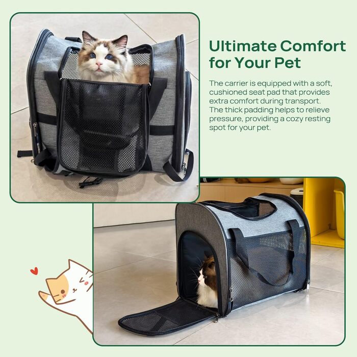 Транспортна сумка-рюкзак для котів та собак: вентильована, складна, для перевезення домашніх тварин