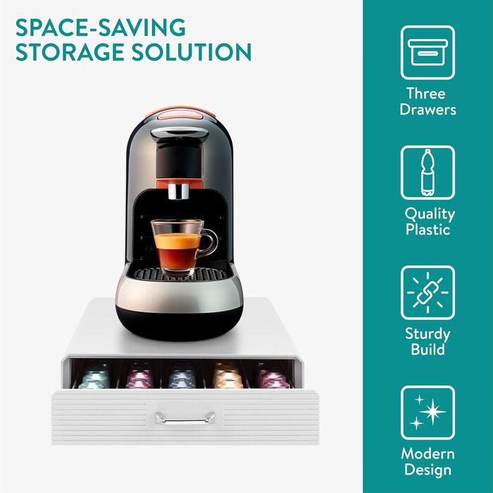 Тримач для капсул Nespresso Navaris - зберігання на 50 капсул - білий
