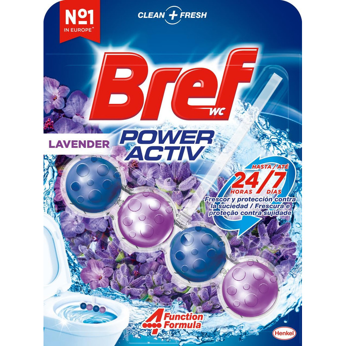 Блоки для унітазу Bref Poweractive Лаванда, 10 шт по 50 г