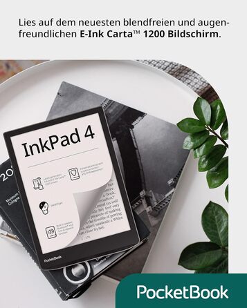 Pocketbook InkPad 4: Електронна книга, 7.8'' E-Ink, 32 GB, Bluetooth, водонепроникна, срібна (DE/at/CH версія)