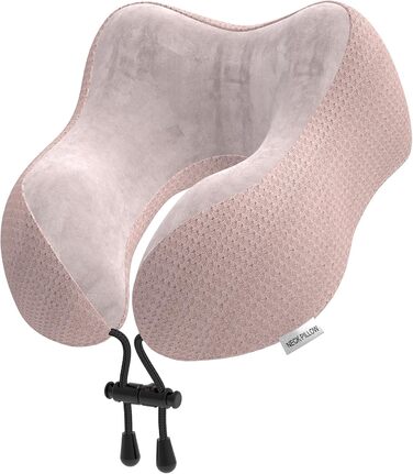 Подушка для шиї у вигляді хом'ятка, для подорожей, авто, офісу та дому (Рожева)