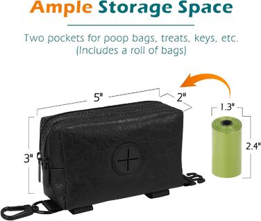 Диспенсер для собачих відходів PetBonus, водонепроникний, з місткістю для ласощів та 15 пакетиків (Чорний)