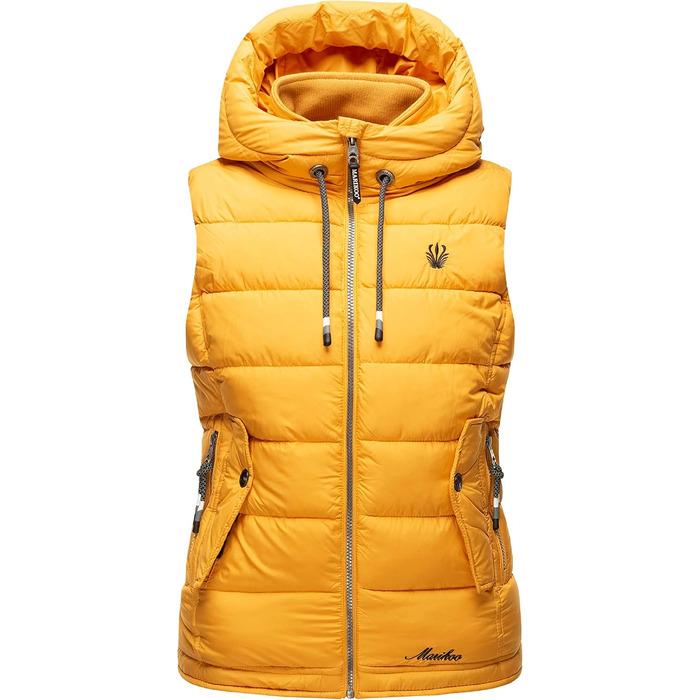 Жіноча легка перехідна жилетка MARIKOO з капюшоном, стеганий жилет, колір жовтий, розмір XS-3XL