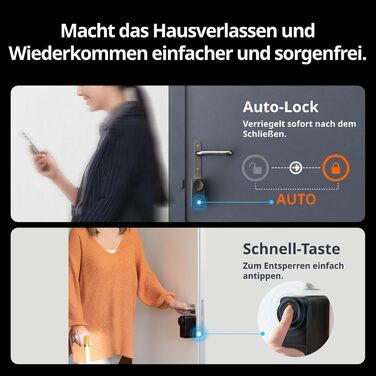 Розумний замок SwitchBot WALN Smart Lock Pro для вхідних дверей, електронний дверний замок з керуванням через додаток, підтримка Matter, Alexa, Google, швидке встановлення