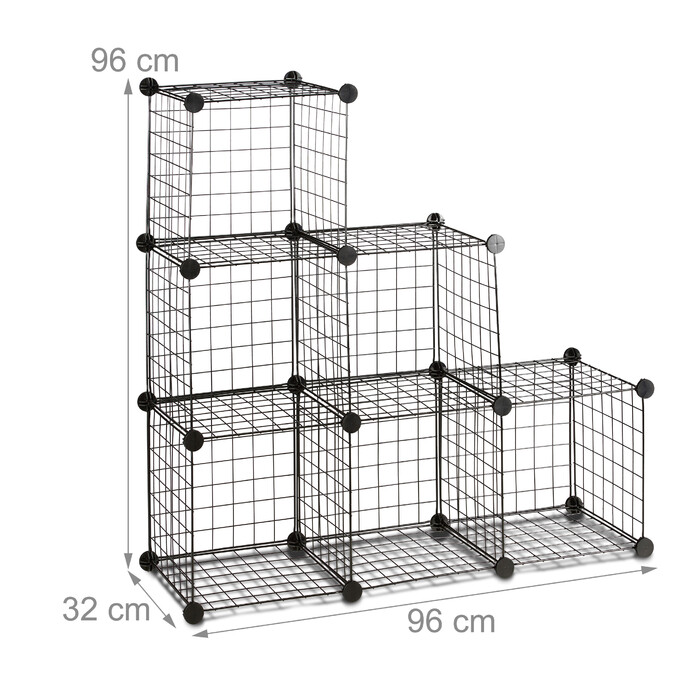 Relaxdays Wire Grid Shelf System with 6 Compartments