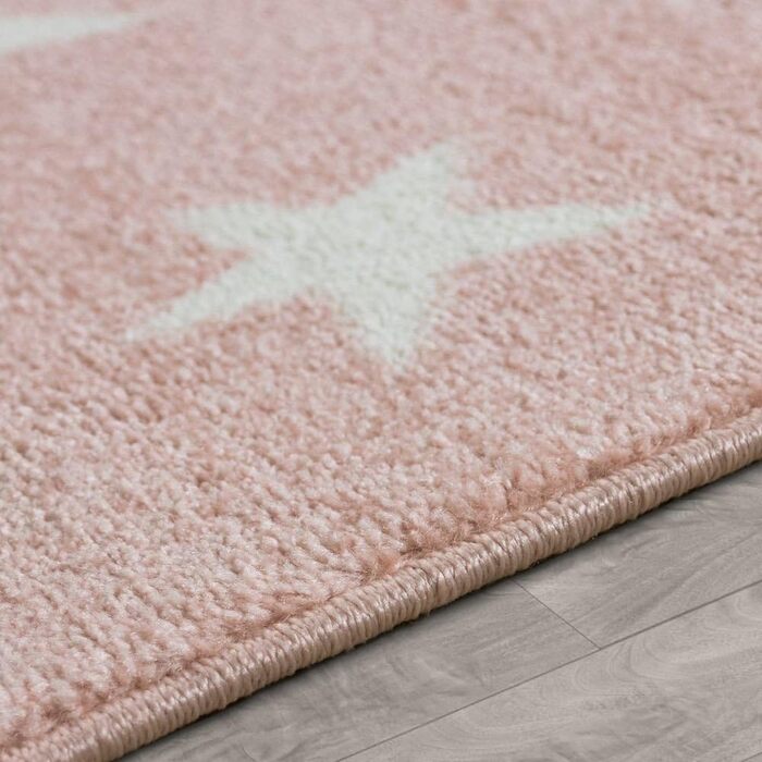 Paco Home Kids Rug, Modern Children's Room Rug in Pastel Colors with Star Motifs, Size: 200x280 cm, Color: Gray