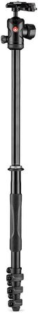 Компактний дорожній штатив Manfrotto Befree Advanced Aluminium з кулястою головкою та важелем блокування для DSLR та бездзеркальних камер, чорний (2-in-1 Twist)