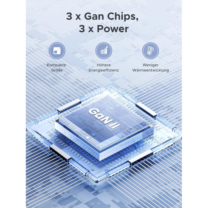 Зарядний пристрій UGREEN 30W USB-C з 3 портами GaN II для iPhone, iPad, Galaxy, Pixel - Швидка зарядка PD