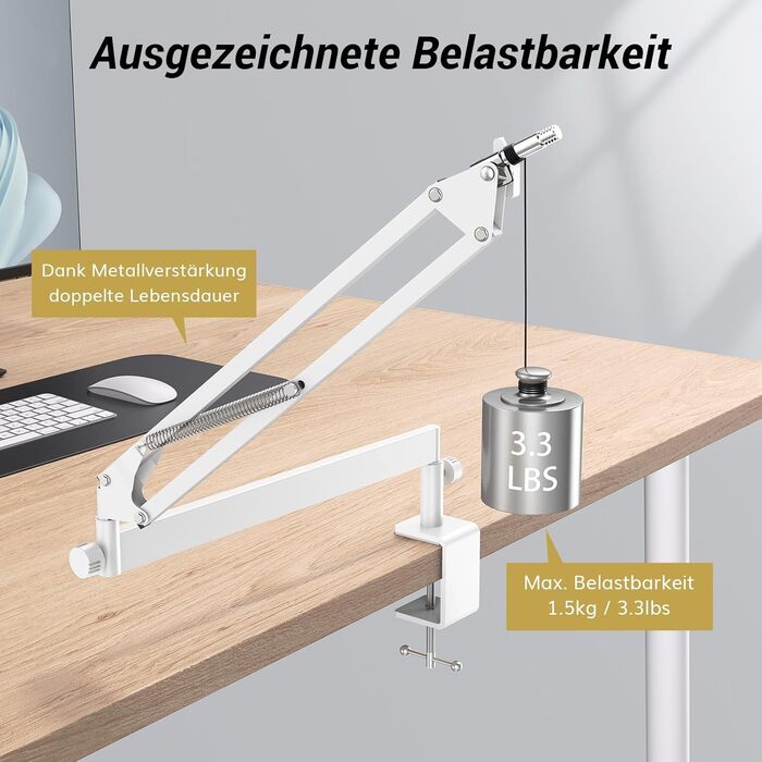 Тримач для мікрофона TONOR T20LP з низьким профілем - регульований штатив для геймінгу, подкастингу та запису звуку