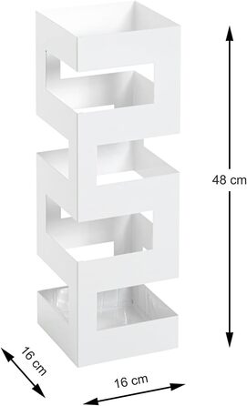 HAKU Modern White Metal Umbrella Stand - 16x48x16 cm - Stylish Home Decor