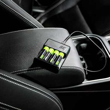 Зарядний пристрій Green Cell VitalCharger для акумуляторів AA AAA 2000mAh (NI-MH) з Micro USB та USB-C, 4-канальний, LED-індикація