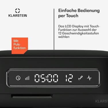 Кухонна машина Klarstein Chiara 1600W з чашею 5л з нержавіючої сталі, 12 швидкостей, LCD-дисплеєм, тиха робота ≤72 dB, набір для випічки, сумісний з посудомийною машиною, корпус з алюмінію, чорний колір