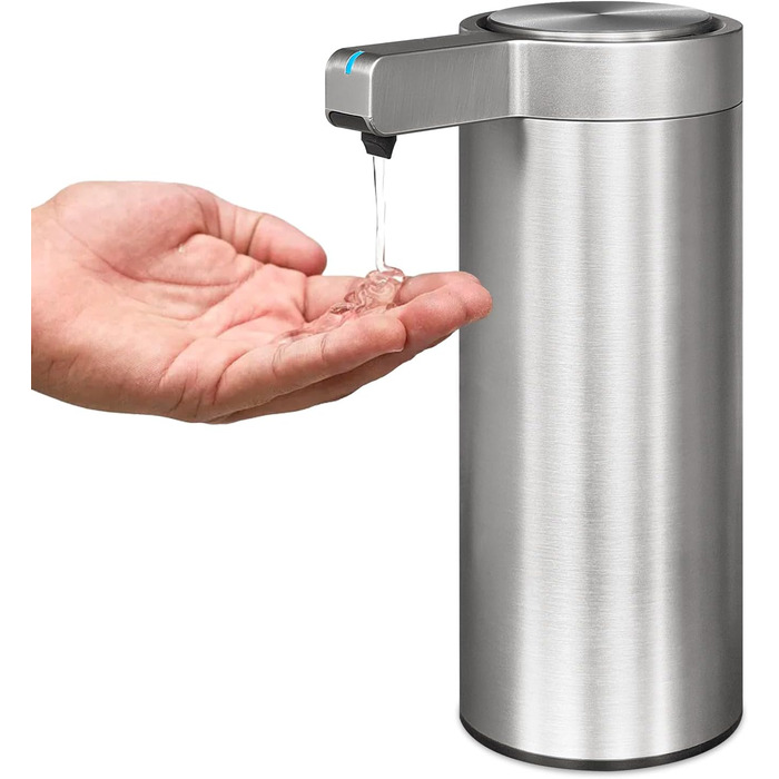 Mamiddle Automatic Soap Dispenser Stainless Steel with Sensor Infrared Soap Dispenser Electric IPX5 Waterproof USB-C Charging with Sensor Infrared Motion Sensor for Kitchen & Bathroom (Brushed Silver)
