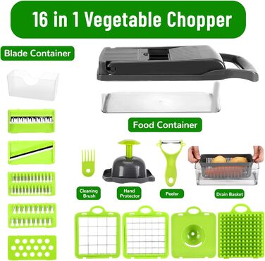 Багатофункціональний овочевий слайсер Lociban 16-в-1: слайсер для овочів, фруктів, картоплі, цибулі